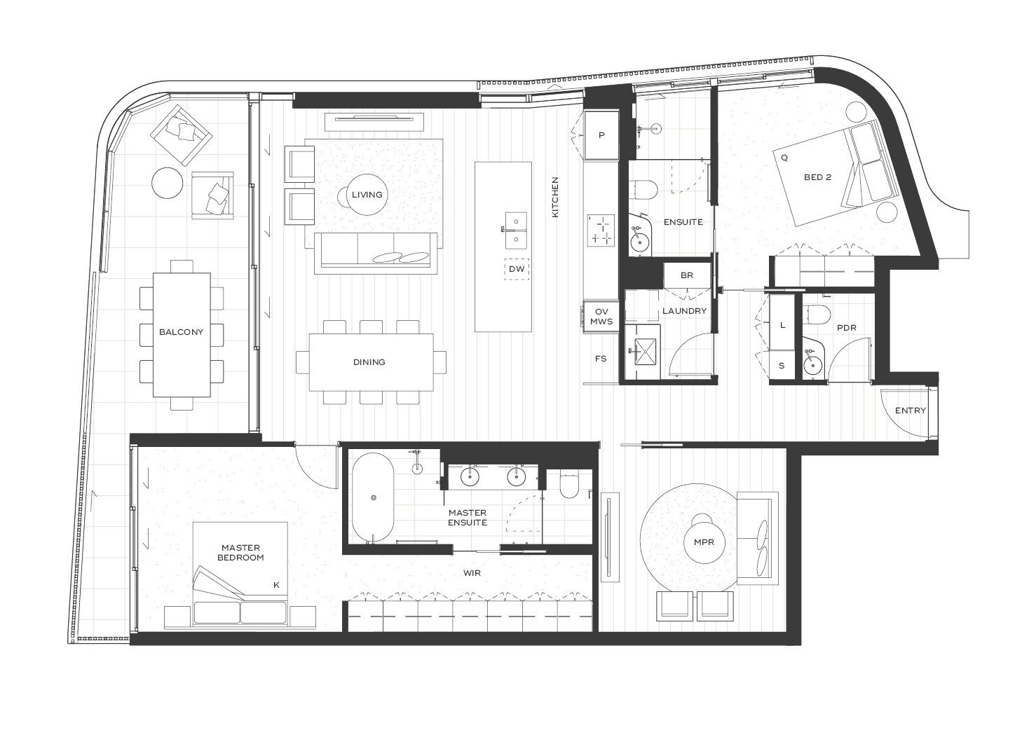 Aire 504 2 Bed Info Sheet Floor Plan