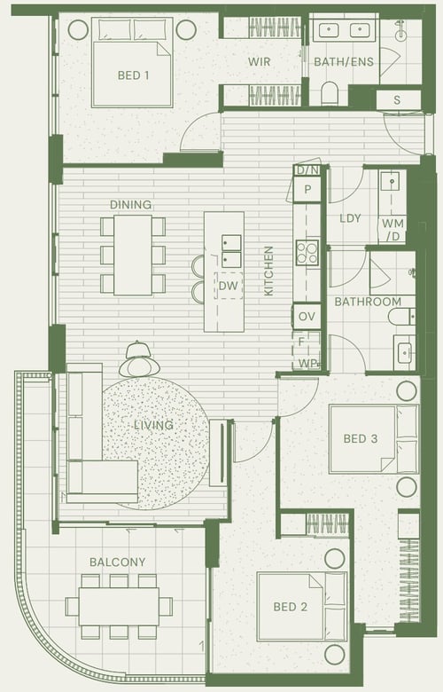 Florian Rise Plan 5206 Type 3B